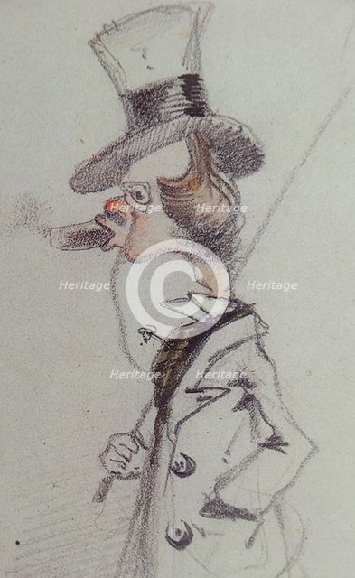 Dandy with a Cigar (Dandy au Cigare), ca 1857. Artist: Monet, Claude (1840-1926)