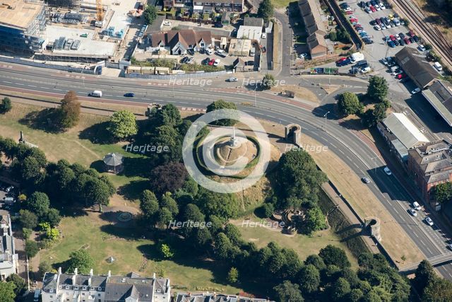 Dane John Mound and Canterbury city walls, Kent, 2016. Creator: Damian Grady.