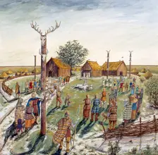 Danebury Hill Fort, c2nd century BC, (c1990-2010). Artist: Karen Guffogg