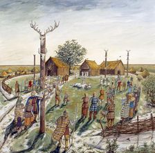 Danebury Hill Fort, c2nd century BC, (c1990-2010). Artist: Karen Guffogg