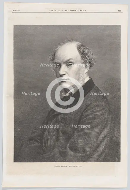 Daniel Maclise, R.A., from "Illustrated London News", May 9, 1868. Creator: Mason Jackson.