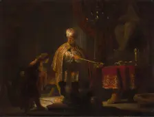 Daniel and Cyrus Before the Idol Bel, 1633. Creator: Rembrandt Harmensz van Rijn
