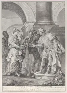Daniel argues with the elders while Susanna stands at left, 1732-50. Creator: Pietro Monaco