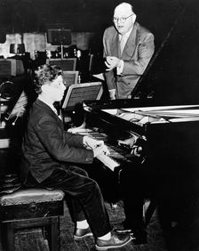 Daniel Barenboim, Israeli musician, rehearsing, 1956. Creator: Unknown
