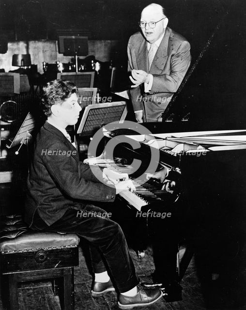 Daniel Barenboim, Israeli musician, rehearsing, 1956. Creator: Unknown.