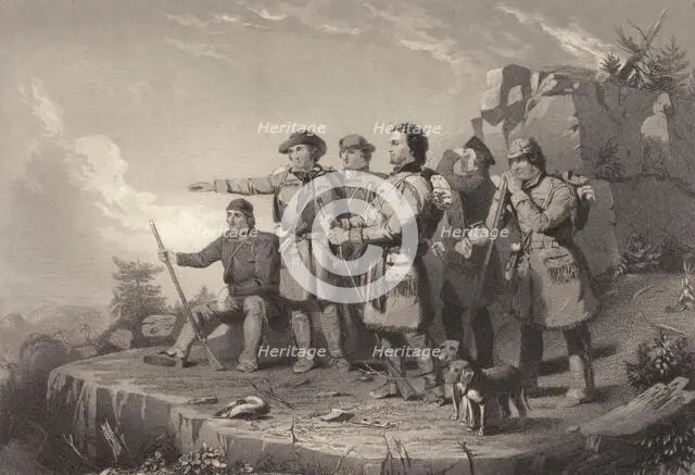 Daniel Boone's First View of Kentucky, 1850. Creator: Alfred Jones.