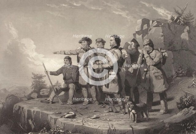 Daniel Boone's First View of Kentucky, 1850. Creator: Alfred Jones.