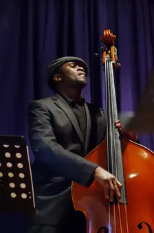 Daniel Casimir, bassist, Watermill Jazz Club, Dorking, Surrey, 2013. Artist: Brian O'Connor