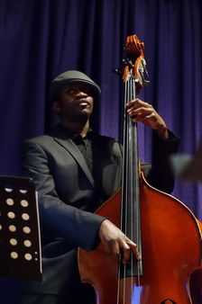 Daniel Casimir, bassist, Watermill Jazz Club, Dorking, Surrey, 2013. Artist: Brian O'Connor