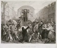 Daniel Defoe in the Pillory, Temple Bar, London, c1840?. Artist: JC Armytage