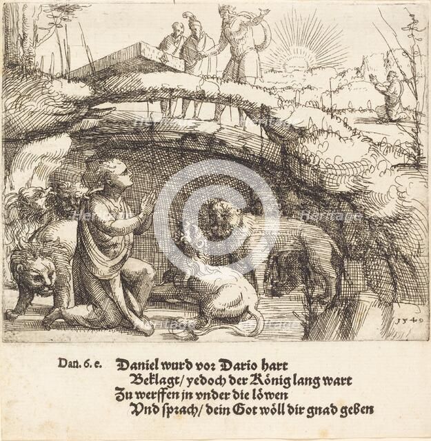 Daniel in the Lions' Den, 1549. Creator: Augustin Hirschvogel.