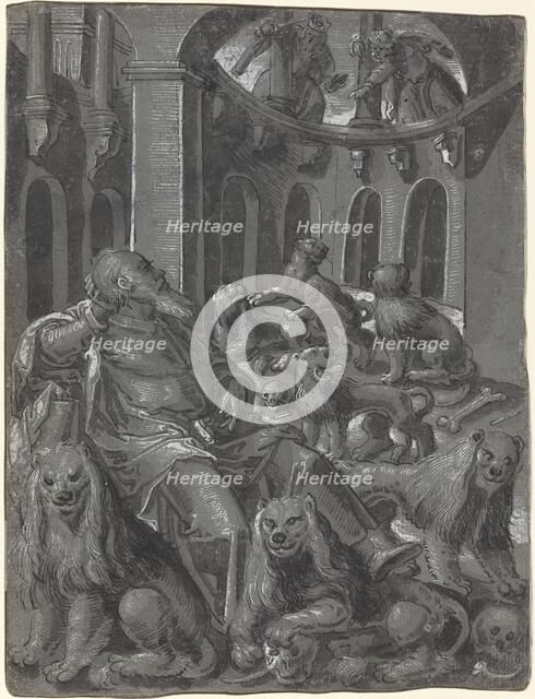 Daniel in the Lions' Den [recto], c. 1600. Creator: Unknown.