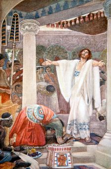 Daniel interprets the dream of Nebuchadnezzar 1916. Creator: Evelyn Paul