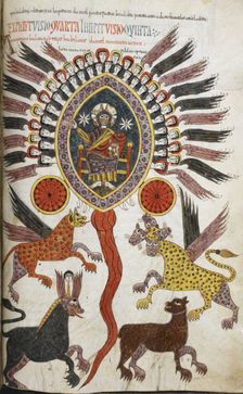 Daniel's vision of the four beasts from the sea and the Ancient of Days, 1109. Creator: Petrus