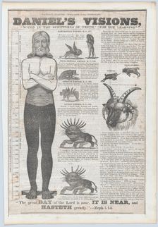 Daniel's Visions: Vial of Wrath and Junk Bottle of Destruction, A Sign of the Times for 18..., 1843. Creator: Anon