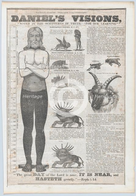 Daniel's Visions: Vial of Wrath and Junk Bottle of Destruction, A Sign of the Times for 18..., 1843. Creator: Anon.