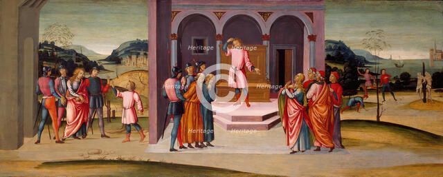 Daniel Saving Susanna, the Judgment of Daniel, and the Execution of the Elders, c. 1500. Creator: Master of Apollo and Daphne.