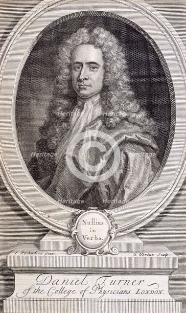Daniel Turner, MD, LRCP, physician, 1717. Creator: George Vertue.