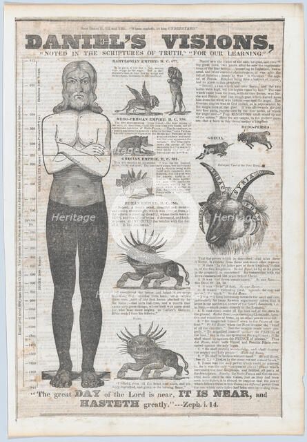 Daniel's Visions: Vial of Wrath and Junk Bottle of Destruction, A Sign of the Times for 18..., 1843. Creator: Anon.
