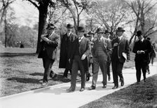 Daniels, Josephus, Secretary of The Navy, 1913-1921. with Newsmen, 1914. Creator: Harris & Ewing