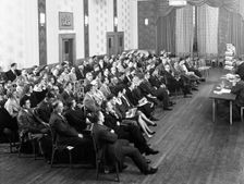 Danish Bacon sales team meeting, Earl of Doncaster hotel, 1964. Creator: Michael Walters