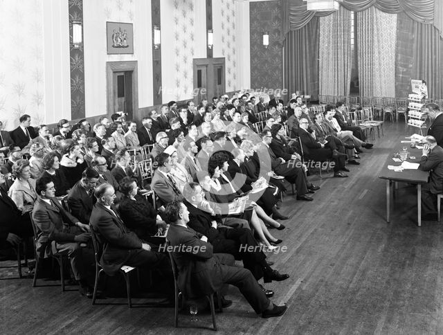 Danish Bacon sales team meeting, Earl of Doncaster hotel, 1964. Creator: Michael Walters.
