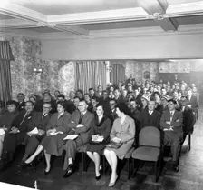 Danish Bacon (wholesale) meeting for grocers from the Doncaster area, South Yorkshire, 1961. Creator: Michael Walters