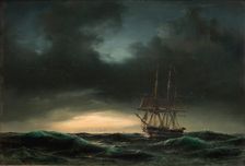 Danish corvette after a storm, 1848. Creator: Anton Melbye