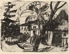 Danish Farm with Manor House, 1912. Creator: Ernst Kirchner
