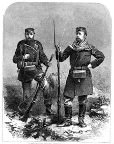 Danish infantry soldiers - photographed from the life, 1864. Creator: Unknown