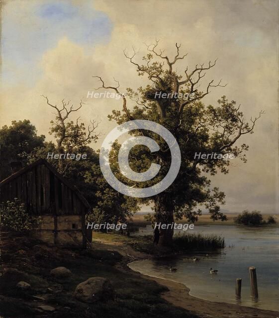 Danish Landscape with Oaks, 1840-1867. Creator: Georg Emil Libert.