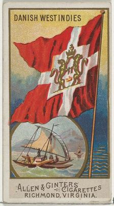 Danish West Indies, from Flags of All Nations, Series 2 (N10) for Allen & Ginter Cigarette..., 1890. Creator: Allen & Ginter