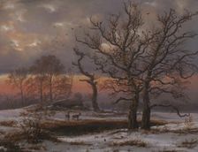 Danish Winter Landscape with Dolmen, 1838. Creator: Johan Christian Dahl