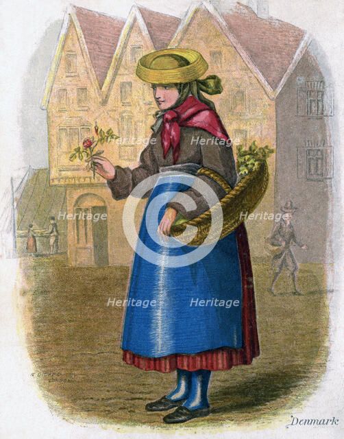 'Danish Woman selling Flowers', 1809.Artist: W Dickes