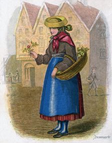 Danish Woman selling Flowers 1809.Artist: W Dickes