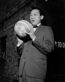 Danny Barcelona off stage on Day 2, Finsbury Park Astoria, London, 1962. Creator: Brian Foskett