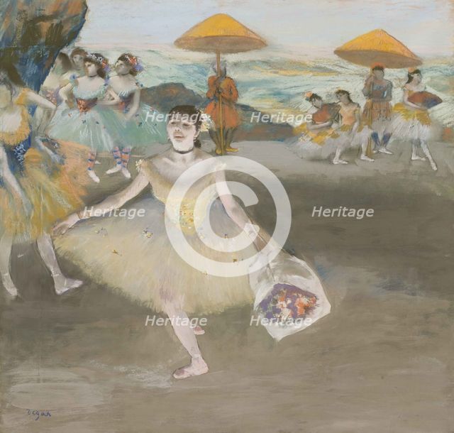 Danseuse au bouquet, saluant sur la scène (Dancer with bouquet), 1878.