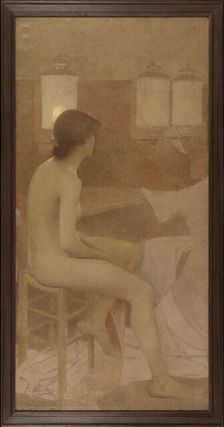 Danseuse dans sa loge, assise profil droit, between 1905 and 1909. Creator: Fernand Pelez