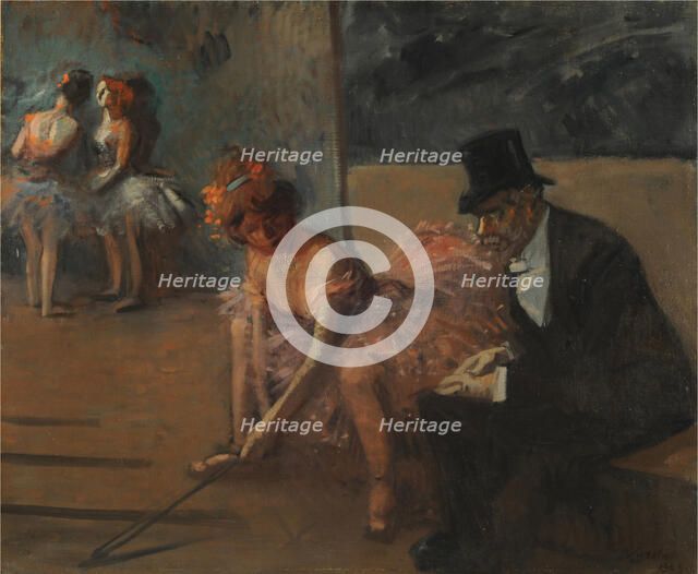 Danseuse et admirateur derrière la scène . Creator: Forain, Jean-Louis (1852-1931).