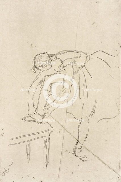 Danseuse mettant son chausson, c1888. Creator: Edgar Degas.
