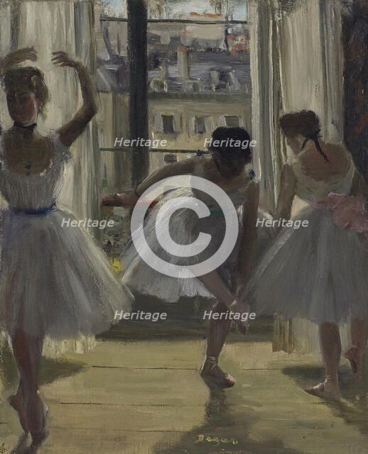 Danseuses dans une salle d'exercice (Trois Danseuses) , 1873. Creator: Degas, Edgar (1834-1917).