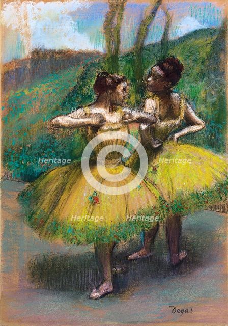 Danseuses jupes jaunes (Deux danseuses en jaune). Artist: Degas, Edgar (1834-1917)