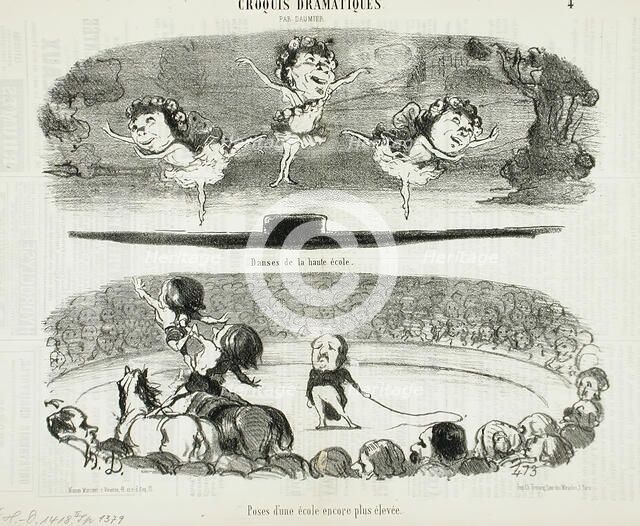 Danses de la haute école - Poses d'une école..., 1853. Creator: Honore Daumier.