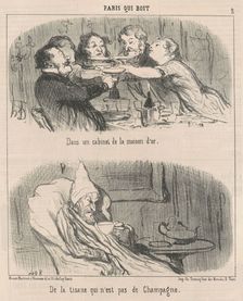 Dans un cabinet de la maison d'or, 19th century. Creator: Honore Daumier
