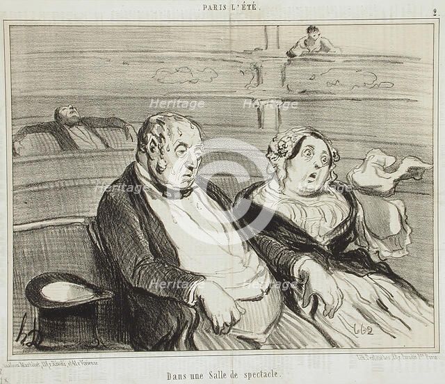Dans une salle de spectacle, 1854. Creator: Honore Daumier.