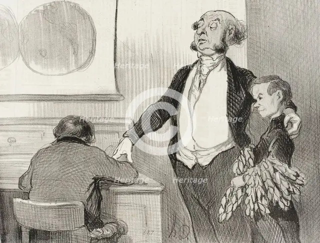 Dans cette réclame que vous allez envoyer à tous les journaux..., 1846. Creator: Honore Daumier.