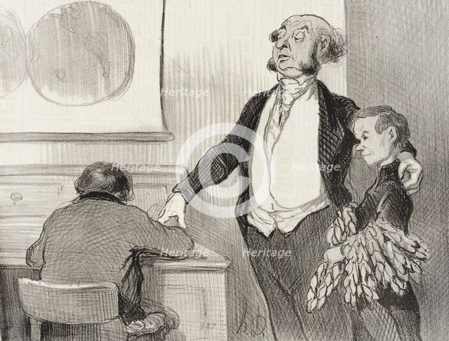 Dans cette réclame que vous allez envoyer à tous les journaux..., 1846. Creator: Honore Daumier.