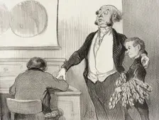 Dans cette réclame que vous allez envoyer à tous les journaux..., 1846. Creator: Honore Daumier