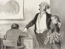 Dans cette réclame que vous allez envoyer à tous les journaux..., 1846. Creator: Honore Daumier