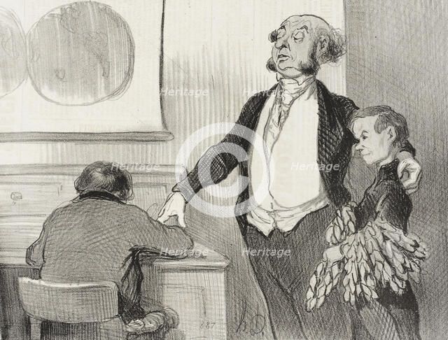 Dans cette réclame que vous allez envoyer à tous les journaux..., 1846. Creator: Honore Daumier.